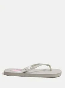 Grefit Star Print Flat Comfortable Casual Flip Flops For Indoor/Beach Wear Beach Thong Sandals, Slip-On Style, Lightweight & Comfortable, Non-Slip Suitable For Outdoor Walking, Street Fashion, Versatile Flat Slippers Indoor & Outdoor Wear Flip Flops Vacation Season Tropical Escape Patterns - Apricot - View 2