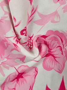 EMERY ROSE Women Sexy V-Neck Floral Print Sleeveless Mid-Waist Cami Mini Dress