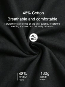 Attitoon Casual Retro Red Car Pattern 50% Cotton Women T-Shirt - Black - View 4