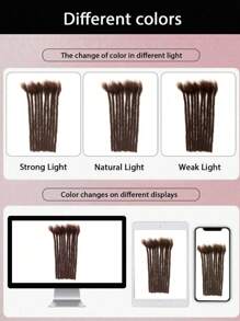 Boho Braids 10 Regular Locs Extensions Handmade With 100% Human Hair Dreadlock Extensions In Size 0.4cm, Length 4 To 12Inches For Men/Women(Brown) Crochet Human Hair Knotless Braids - S2 - View 6