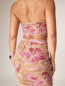 Silquee Summer Elegant Rosewood Romantic Print, Romantic Valentine's Day & Dating & Sage Green Light Red Elastic Mesh Two-Piece Suit & Gorgeous Women's Fishbone Tube Top Gathered Women's Pink Valentine's Day Two-Piece Suit, Valentine's Day Two-Piece Suit, Party Two-Piece Suit, Romantic Date Two-Piece Suit, Wedding Bridesmaid Dress Two-Piece Suit, Ball Dress Two-Piece Suit, Vacation Two-Piece Suit, Summer, Women's Summer Clothes, Summer Outfits, Women's Beach Clothes, Women's Elegant Clothes, Women's Summer Clothes, Women's Beach Cover-Ups, Women's Elegant Dresses, Women's Cruise Clothes, Ibiza Clothes, Carnival Clothes/Carnival, Festivals Summer Festivals Beach Vacations, - Multicolor - View 5