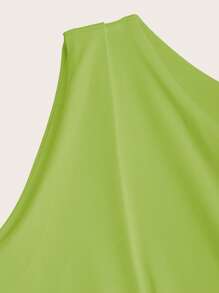 SHEIN Unity Mini rochie asimetrică cu un singur umăr, sexy, bodycon - Verde - Vizualizare 4