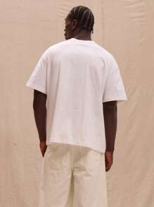 Musero Oversized Solid Color T-Shirt Spring, Summer, Streetstyle - White - View 3