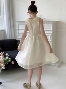 DAZY 女童夏季无袖连衣裙，返校服 - 杏色 - 查看 4