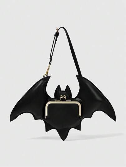 Goth Women's Fashion Vampire Style Bat-Shaped Shoulder Bag, Halloween