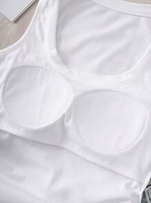 SHEIN EZwear Casual Minimalist Vacation Style Butterfly & Strawberry Print Round Neck Pleated Waist Padded Bra-Free Camisole