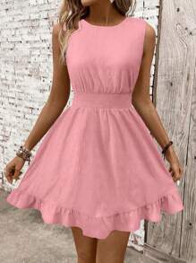 Breezaya Casual - Casual hiện đại Casual - Kỳ nghỉ Casual Pastorale Dress - Hồng - Xem 3
