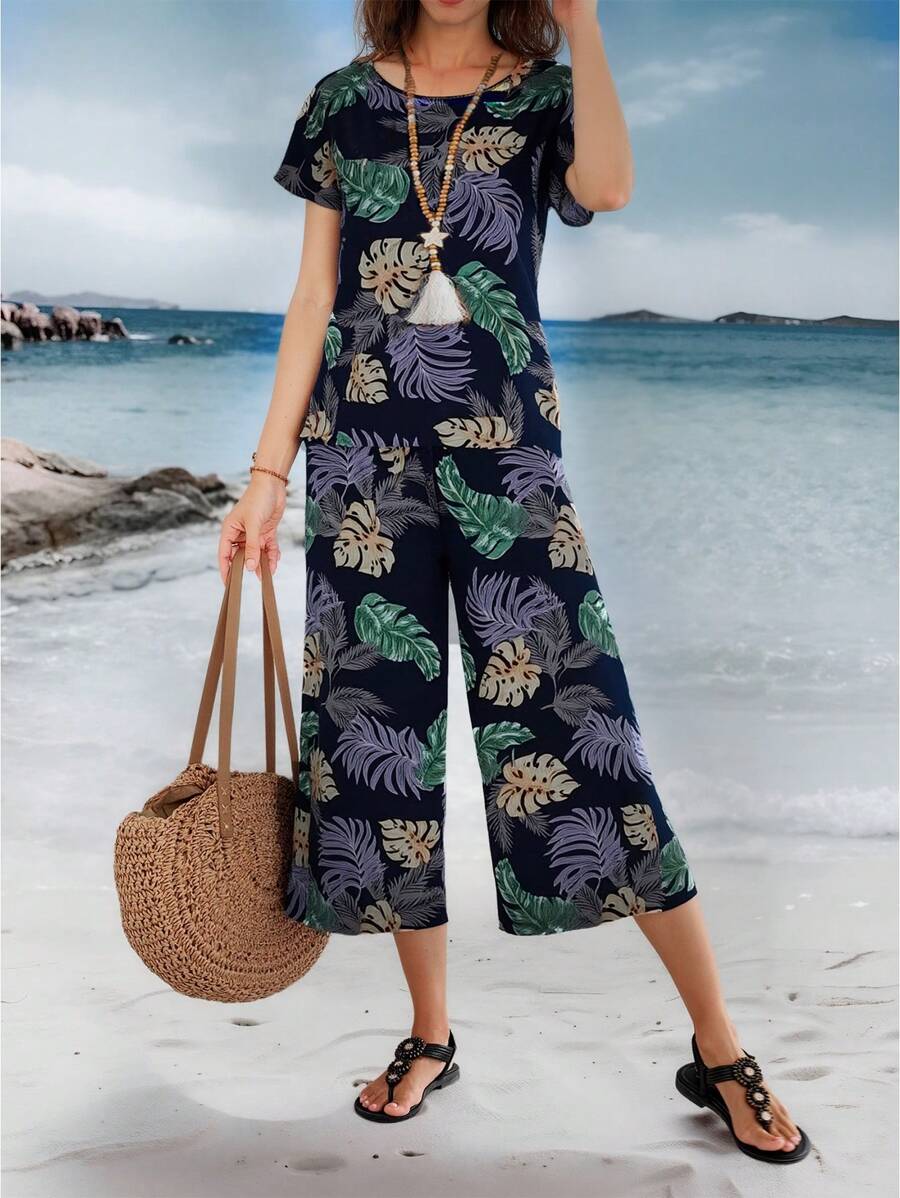 SHEIN LUNE Women Two Pieces Outfits For Daily Wear - Blue - View 1