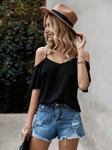 SHEIN LUNE 女士衬衫 - 黑色 - 查看 3