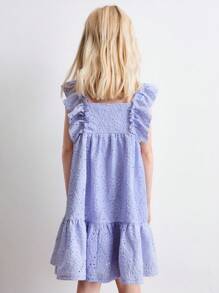 THE HAPPY LOOK Young Girls Summer Embroidered Ruffle Hem Boho Style Dresses