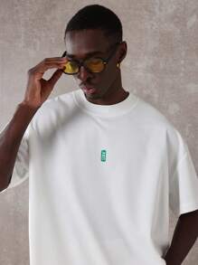 SUMWON 休闲宽松夏季 T 恤，带橙汁梅森罐印花营业时间街头时尚 T 恤，适合全天休闲活动 - 白色 - 查看 2