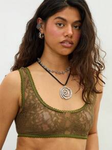 COUREZ Lace Scoop Neck Bralette /Winter Clothes For Women /Winter Tops Going Out Tops Casual /Y2K Sexy