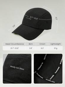 GLOWMODE Casquette légère 5 panneaux avec logo réfléchissant cousu à la main, pour le sport, le quotidien et les sorties décontractées
