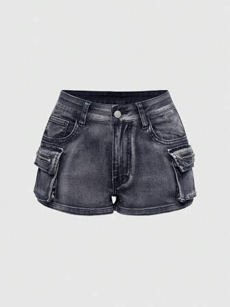 Grunge Punk Sommer Damen Zerrissene Denim Mini Shorts mit Niedrigem Bund, Wasteland Punk Street Style