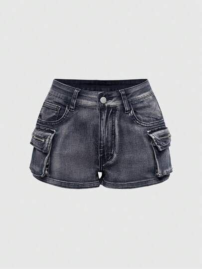 Grunge Punk Sommer Damen Zerrissene Denim Mini Shorts mit Niedrigem Bund, Wasteland Punk Street Style