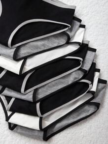 8件装少女拼色装饰简约运动三角内裤 返校季时尚