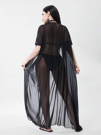 Goth Kimono ample et ample aux manches chauve-souris gothique pour la plage et la détente