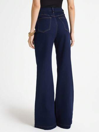 Daynim Jeans acampanados de vaca originales de uso casual para ir al trabajo de las mujeres