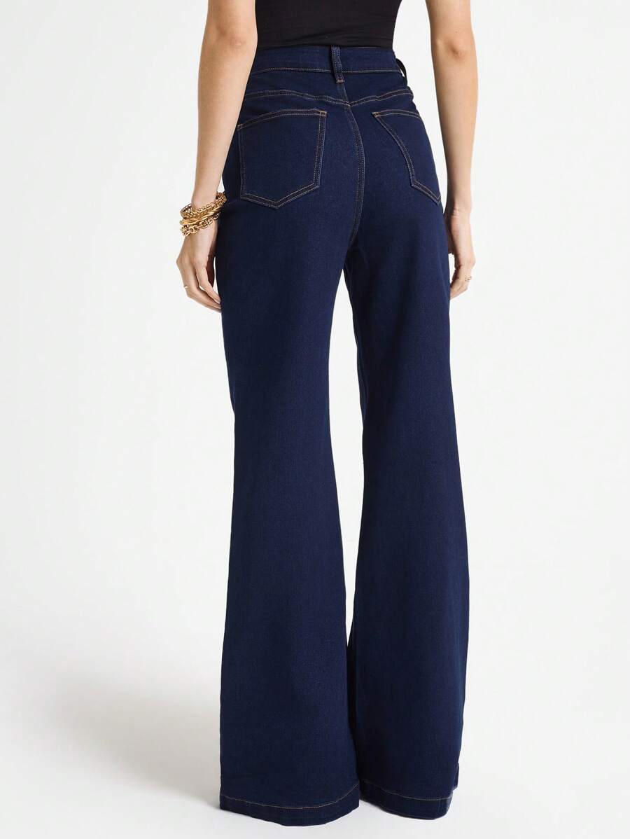 Daynim Women's Commuting Casual Original Cow Flared Jeans Casual Pants Going Out Pants