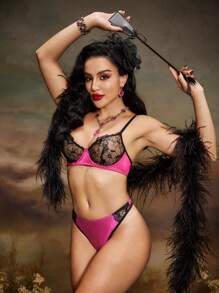 PinupGlam Conjunto de lencería retro y sexy para mujer