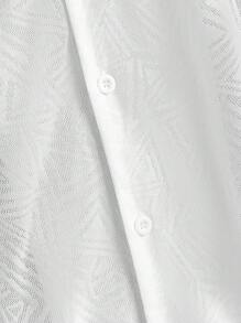 Manfinity RelaxMax Camisa de manga corta de unicolor para hombre, de moda para el verano - Blanco - Ver 3