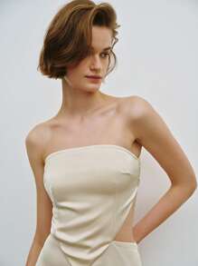 Lumivelle Sexy einfarbiges rückenfreies Schlauchkleid