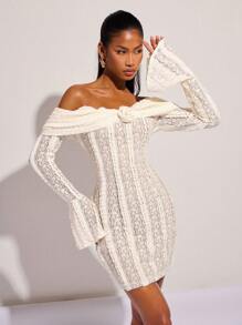 COSMINA 女士优雅白色蕾丝迷你度假连衣裙，春夏