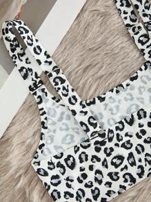 6 件套女士休闲豹纹简约时尚无衬无钢圈文胸和低腰丁字裤套装