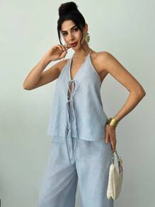 Firerie 女士日常两件套服装 - 藍白色 - 查看 2