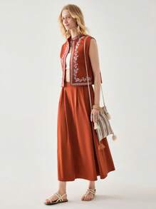 Florisole Women Two Pieces Outfits For Daily Wear - Brown - View 4