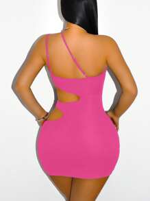Sirith Women's Backless Cut-Out Mini Spaghetti Strap Dress - Hot Pink - View 2