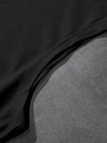 Manfinity EMRG Men's Letter Print Round Neck Casual Wide Shoulder Top - Black - View 5