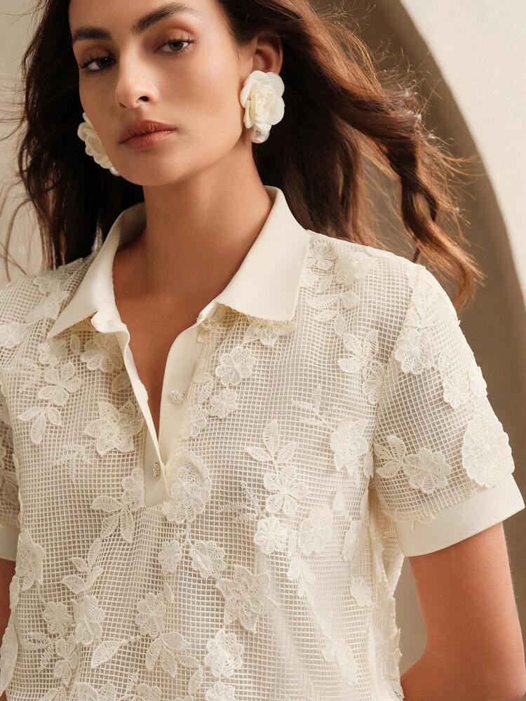 Chemisier ample à manches courtes en mousseline de soie, col V, imprimé floral léger, couleur pêche, pour femme. Parfait pour les vacances, les déplacements, le printemps/l'été, les festivals, la remise des diplômes