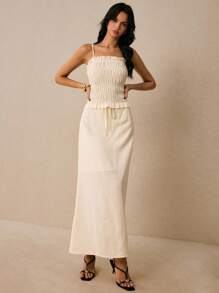 Poéselle Trang phục hai mảnh dành cho phụ nữ mặc hàng ngày - Màu Khaki - Xem 7