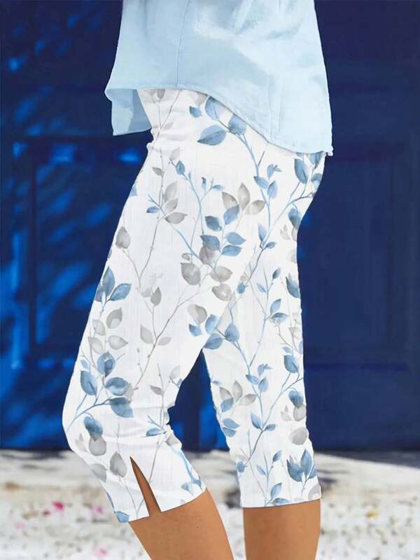 EMERY ROSE K9408 Split Knee-Length Pants, Fashionable And Suitable For Summer