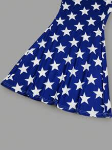 SHEIN LUNE Plus Size Women's American Flag Print Slim Fit Flare Pants, For Fourth Of July Fall Cloth For Women - Multicolor - View 8