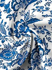 Franclia Colorful Loose Button Up Summer Short Sleeve Dress Maxi Women Outfit - Blue and White - View 4