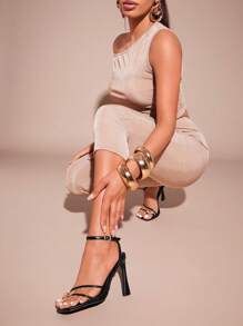 SHUZIA Giày cao gót quai sau đa năng thời trang hàng ngày cho nữ - màu đen - Xem 6