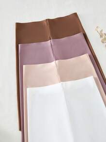 SHEIN 4pcs/Set Casual Plain Seamless High Waist Women Briefs - Multicolor - View 6