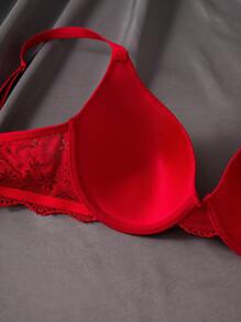 SHEIN 3pcs Women Lace Patchwork Lingerie Set - Multicolor - View 5