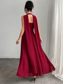 Modelyn 女士纯色褶皱无袖连衣裙，优雅夏日