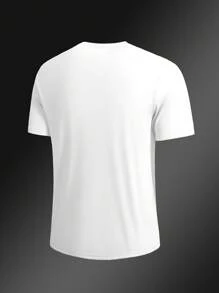 Manfinity Swimmode Men's Surfing Print Short Sleeve T-Shirt, Fashionable For Summer, Hawaiian - White - View 2