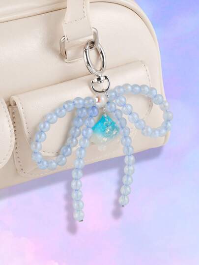 Kawaii 1 pièce Pendentif porte-clés en résine avec éléments décoratifs de style mignon et élégant faits main (sirène, nœud papillon, dauphin). Accessoires polyvalents, cadeau idéal pour femmes et filles pour un usage quotidien ou lors de festivals