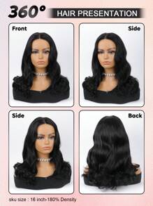 ALL READY WIG 窗帘刘海分层剪裁融化蕾丝 4x4 无胶蕾丝闭合假发 100% 真人头发自然黑色 1B# 弹力波浪 180% 密度假发度假装扮旅行节舞会户外角色扮演校园学校海滩婚礼露营假日装扮夏季装扮度假氛围魅力优雅休闲 Y2k 时尚风格 Ss25 关键词 - SNatural - 查看 3