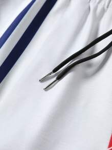 Manfinity Campus Court Quần short in chữ cỡ lớn thường ngày cho nam - Màu Xám nhạt - Xem 7
