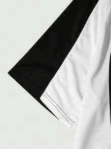 PAVTROS Manfinity Streetrush 2pcs Men's Letter Print Round Neck Short Sleeve Casual T-Shirt And Drawstring Waist Shorts Set