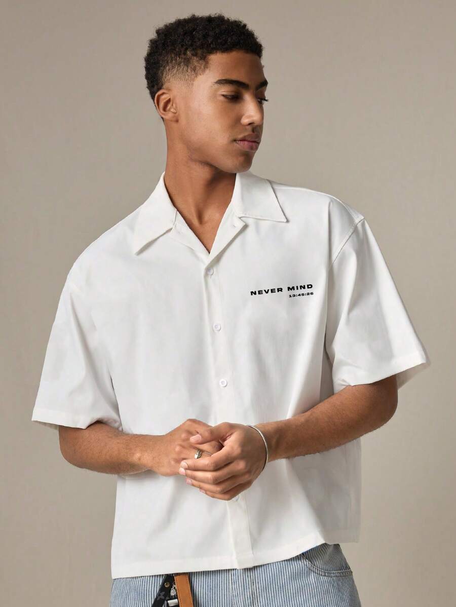 SWAVVY Standard Size Men's White Oversized Short Sleeve Shirt - White - View 1