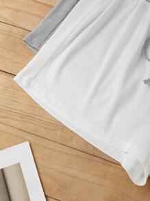 2pcs Women Casual Strap Home Wear Set Outfit