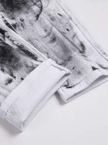 Manfinity LEGND Men's Ripped All-Over Print Pocket Skinny Fit Jeans - Multicolor - View 5