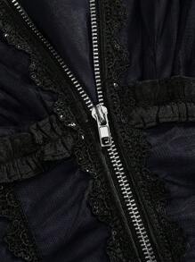 ROMWE Goth 女式复古哥特式腰肩蕾丝拼布吊带背心 - 紫色 - 查看 3